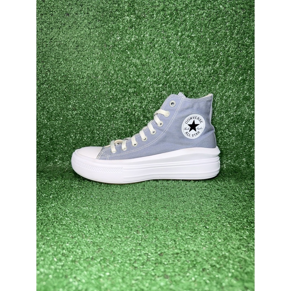 Converse Womens 10 CT All Star Move Platform Shoes Blue White High Top Sneakers - Picture 2 of 11